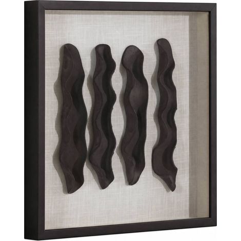 Tableau abstrait en relief noir et crème - Noir et crème (1/5)