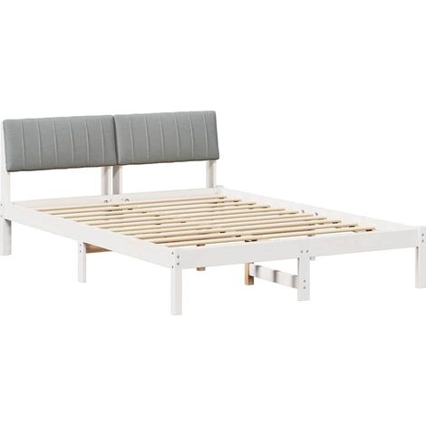 Estructura de cama con cabecera y gris claro 135 x 190 cm vidaXL (1/5)