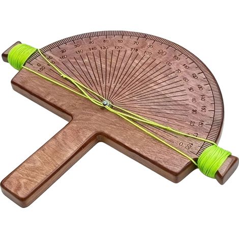 Règle de recherche d'angle précise, double échelle de 0 à 180 degrés, rapporteur en bois fabriqué à la main pour soudeurs, charpentiers, projets d'artisanat, couleur marron + corde de 50 m