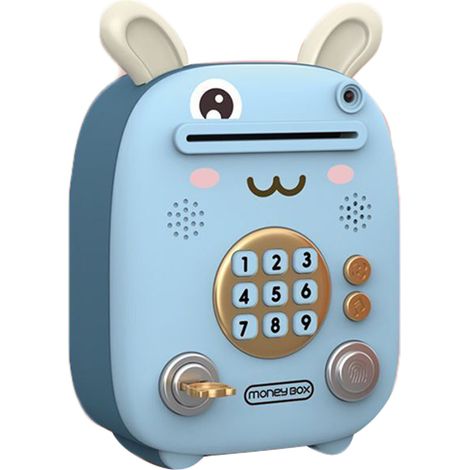 Coffre-fort électronique cochon avec reconnaissance faciale et empreinte digitale, musique et lumière pour enfants, garçons et filles. (1/5)