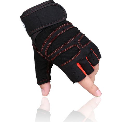 2 paires Gants de fitness, demi-doigts respirants avec renfort paume, pour haltères, musculation, équitation et conduite (1/5)