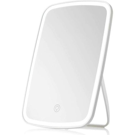 Miroir de maquillage de bureau avec éclairage, angle réglable à 120°, idéal pour les chambres d'étudiants. (1/5)