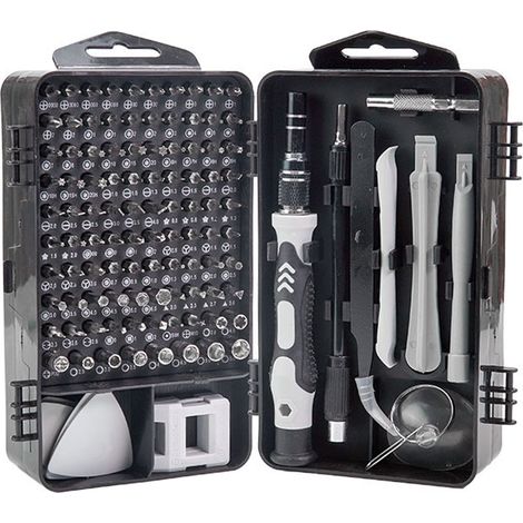 Coffret à outils ménager 115 en 1 avec 98 bits, outils matériels multifonctionnels pour la réparation d'horloge d'ordinateur, l'entretien des appareils ménagers (1/5)