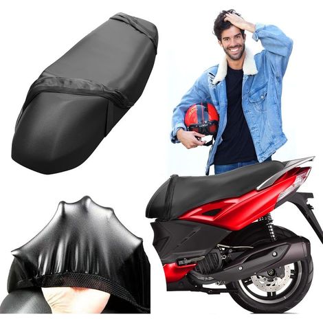 Funda universal para asiento de motocicleta, impermeable, antideslizante y resistente a los arañazos. Protección contra el sol y la lluvia. Apta para todo tipo de motocicletas y scooters de 50 cc y 12 (1/5)