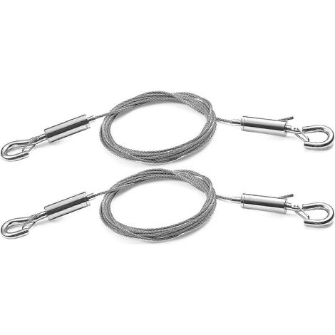 Un ensemble de 2 fils de suspension réglables pour tableaux - kit robuste en acier inoxydable de 1 m x 1,5 mm compatible avec les miroirs, les luminaires, les tableaux d'affichage, etc. (1/5)