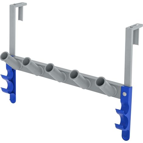 1 Organisateur Accessoires Piscine, Support 5 Outils Et 2 Perches, Fixation Clôture 7,62cm, Extérieur (1/4)