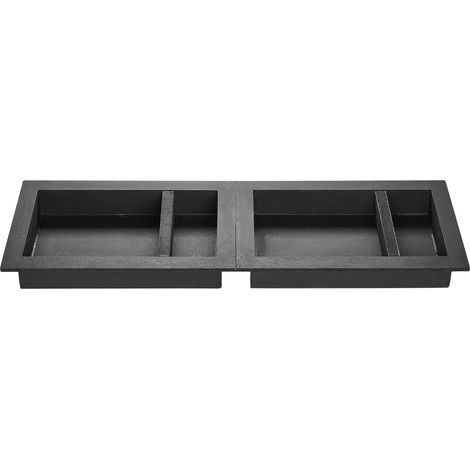 Niche de Douche 40,6 x 61 cm + 40,6 x 61 cm, Étagère Murale Encastrable avec Tablette Amovible, 10,2 cm Épaisseur, Organisateur Savon & Shampooing, Angles Droits, Étanche, Noir pour Salle de Bain (1/5)