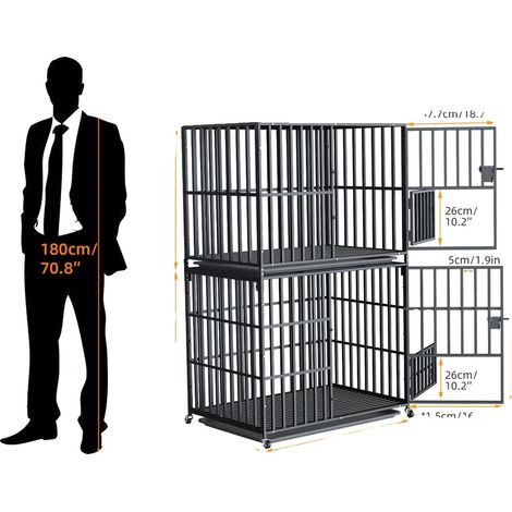 Gabbia per cani, resistente ai morsi, design impilabile, L (1/2)