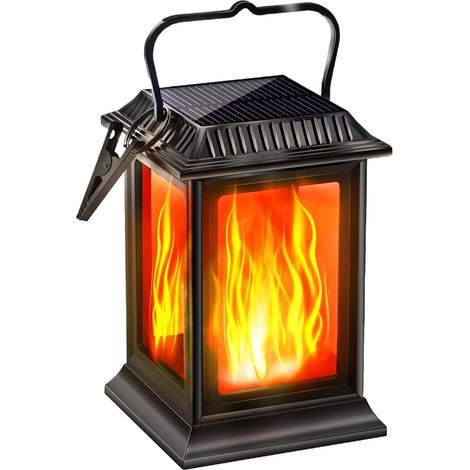 Flackernde LED-Hängeleuchte, robuste dekorative Außenleuchte, wasserdichte Solar-Fackel Für Terrasse, Garten, Veranda, Camping, Halloween, Garten (1/5)