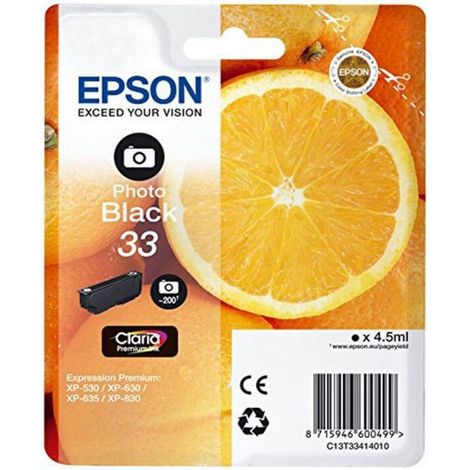 Cartucho Epson 33 PHOTO Negro EXPRESSION HOME XP-63 830 EXPRESSION PREMIUM XP-530