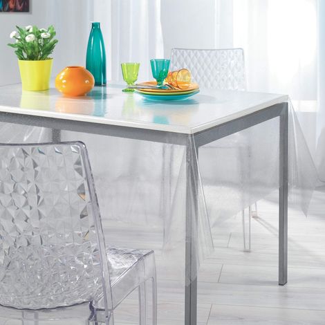Douceur d'Intérieur Decor Line 1710465 - Tovaglia in PVC stampato con cristalli, 140 x 240 cm, colore: Argento