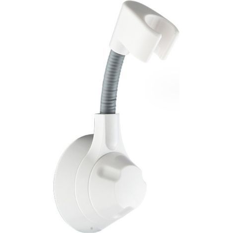 Supporto per soffione doccia in porcellana bianca, supporto per soffione doccia girevole a 360°, supporto per soffione doccia con adesivo forte, supporto universale per soffione doccia, f (1/5)