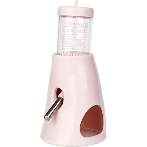 Biberon à eau pour hamster lot de 1 rose 80 ml avec support distributeur étanche et protection pour petits animaux (1/5)