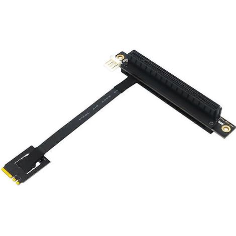 Adaptateur M.2 NGFF Dual Key AE vers PCI-E 16X, câble convertisseur avec connecteur d'alimentation FDD 4 broches, rotation à 270°, rallonge de 20 cm pour testeur PCIe (1/5)