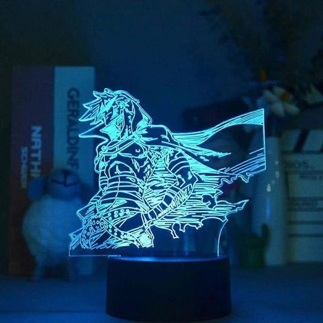 Kamina-Lampe aus dem Anime Gurren Lagann, 3D-Illusions-Nachtlicht, Dekoration für Zuhause oder Schlafzimmer, Acryl-LED-Lampe, ideales Geschenk zu Weihnachten oder zum Geburtstag (16 Farben mit Fernbed (1/5)