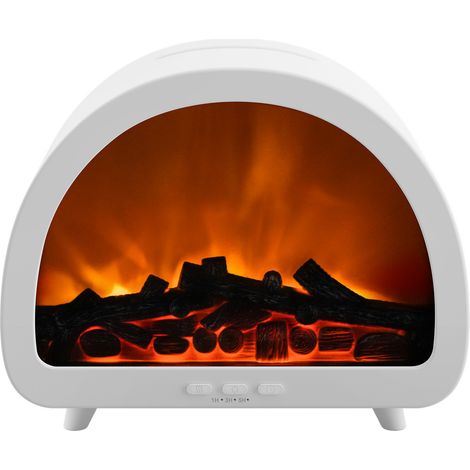 Sollbry Diffuseur d'arômes de cheminée, machine d'aromathérapie à sept couleurs de flamme, diffuseur d'huiles essentielles à télécommande (blanc) (1/5)