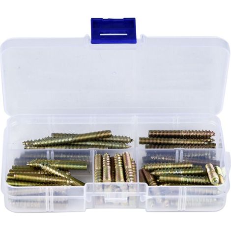 80 pcs M5 Cheville Vis Bois Meubles Connecteur Double Terminé Vis Cintre Boulon (1/5)