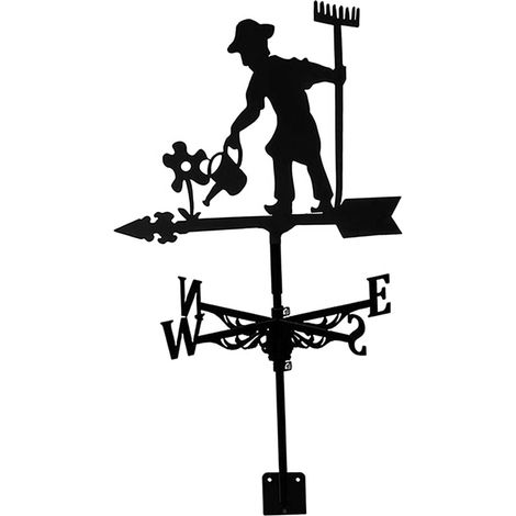 Outdoor Garden Weathervane, Weathercock Wind Direction Indicator, Metal Roof Weathervane, Retro Farm Weather Vane (Gardener) (1/5)