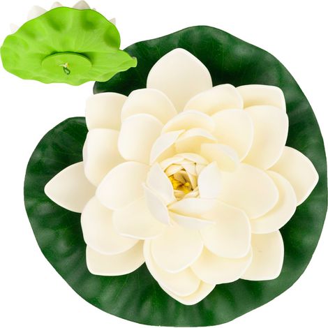 CV07908-1 NENÚFLOR DE LOTO ARTIFICIAL FLOTANTE PARA ESTANQUE