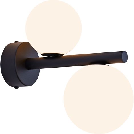 Applique moderna nera con sfere bianche 2xG9 TAIDA Jupiter