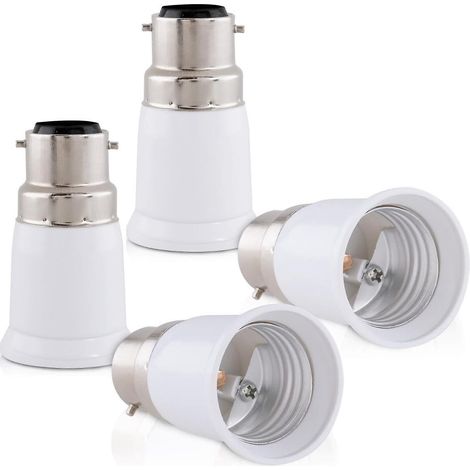4x Adaptateurs Pour Douilles - Adaptateurs Pour Douilles B22 E27 - Adaptateurs Pour Douilles Baonnette Pour Ampoules Led Halognes (1/4)