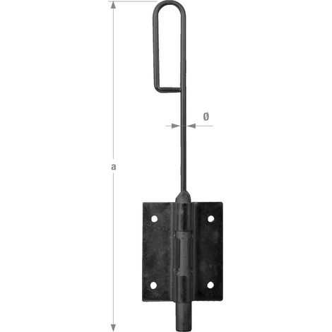 Verrou baïonnette Ø14 pêne 300mm noir
