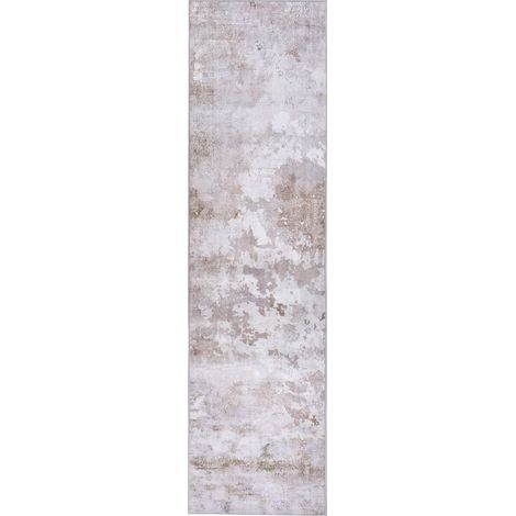 Runner Rug Multicolour Fabric 80 x 300 cm Modern Solid Hallway For Underfloor Heating Anti-Slip Bottom Low-Pile ARAPGIR