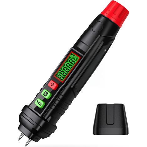 Détecteur de bois portable en forme de stylo avec écran LCD rétroéclairé HD pour murs, bois de chauffage, bois d'œuvre, briques, ciment et béton. (1/5)