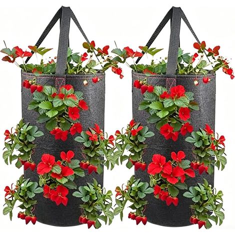 Anzuchtbeutel für Erdbeeren 11 Löcher 11 Liter 2 Stück