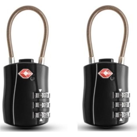 [2 Pack] Serrures à Bagages, Cadenas de sécurité à 3 Chiffres, Cadenas à Combinaison, Code de Verrouillage pour Les valises de Voyage Valise Sac de Bagages etc. -Noir