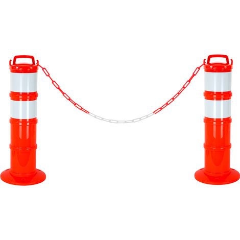 Kit de 2 balises modulables Orange fluo avec deux bandes rétroréfléchissantes - 1090200 (1/3)