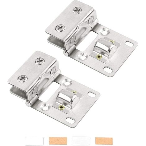Deux jeux Charnière pour Porte en Verre Charnière De Serrage De Porte En Verre Haute Qualité Acier Inoxydable pour salle de bain, douche, placard, Cuisine, Vitrine, Douche Sans Percer - Gris (1/5)