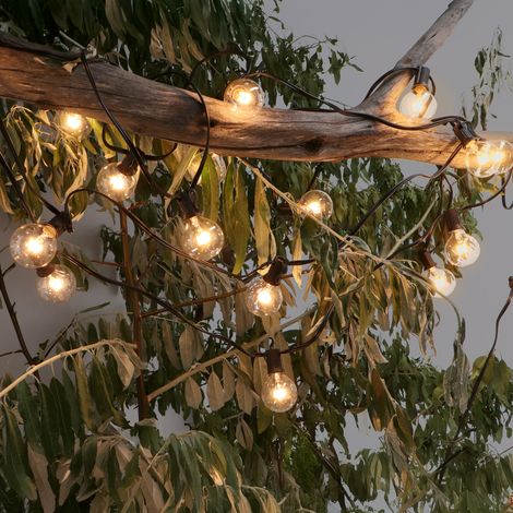 IluminaShop - Guirnalda de 25 Bombillas 7,5M Exterior IP56 Cable Electrico Blanco Calido 2200K (1/5)