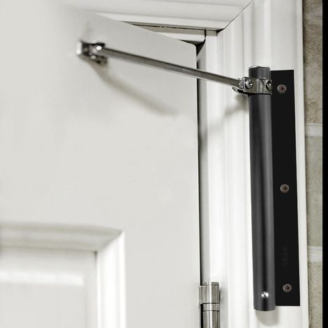 Ressort de ferme-porte automatique en aluminium à force réglable, outil de butée pour charnière de porte ignifugée pour la maison et le bureau (1/5)