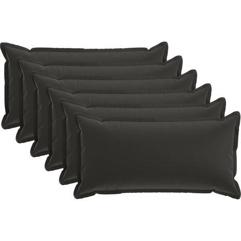 vidaXL Funda de almohada 6 uds. HOUTEN Negro 40 x 80 cm Poliéster (1/2)