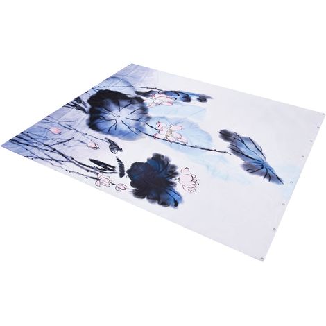 Rideau occultant imperméable à motif floral, rideau de douche avec crochets pour salle de bain, chambre, salon, bureau, 180 x 180 cm (1/5)