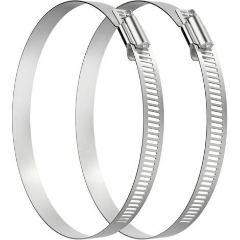 Stainless Steel Hose Clamps Pack of 2 Clamping Range 118-140 mm for Securing Exhaust Pipe and Exhaust Fan (1/4)