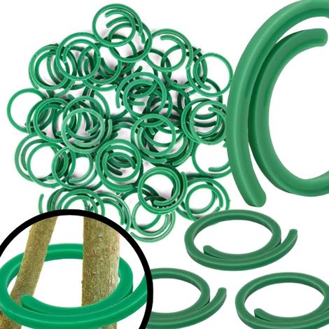 Clips espirales para plantas, color verde, 50 unidades, 30 mm. (1/5)