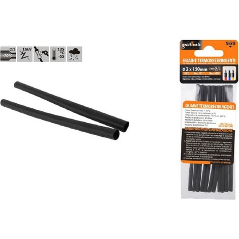 Trade Shop - SET 10 STÜCK SCHRUMPFÄRMEL SCHRUMPFSCHLAUCH SCHWARZ 3X120MM KABEL 57062 - (1/2)