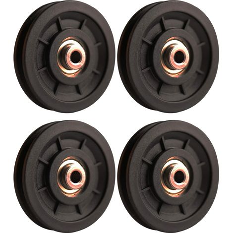 [MAI USATO]Accessorio di sollevamento, 4 pulegge in nylon con cuscinetto da 110 mm, puleggia muscolare, ruota universale per porta del garage per attrezzature da palestra con cavi (1/4)