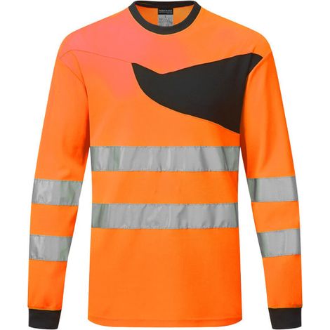 Camiseta PW2 Hi-Vis Manga Larga de Alta Visibilidad / Naranja Negro / XL