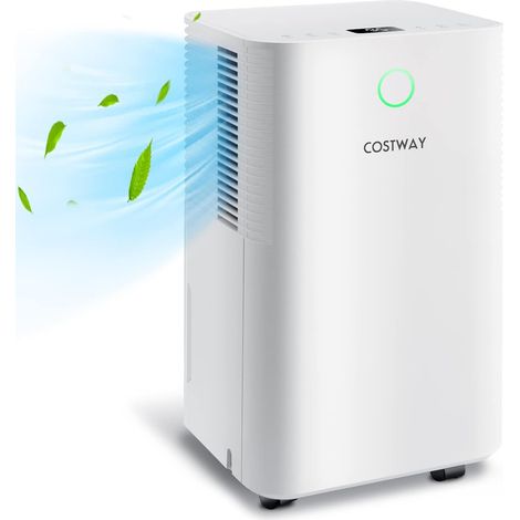 COSTWAY Deshumidificador 4 en 1, 15 L con 2 Velocidades, Temporizador 24 Horas, Desagüe Automático o Manual, Tanque del Agua 2 L, Auto Descongelamiento (1/5)