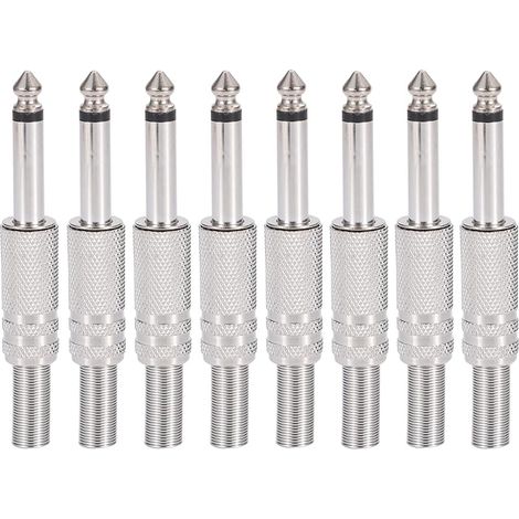 8 pièces prise audio 1/4 "TS mono,connecteur jack à souder mâle 6,35mm pour câbles haut-parleur/guitare/microphone (1/5)