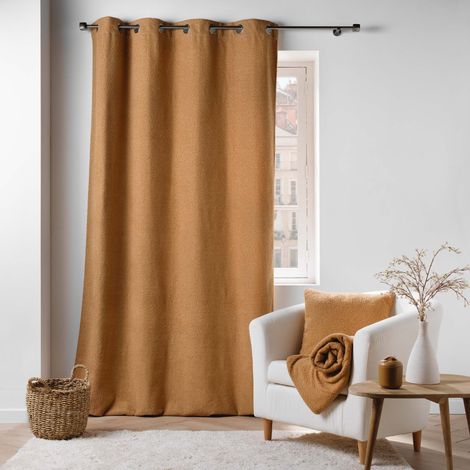 Rideau tamisant à œillets bouclette unie Wooly Camel 140 x 240 cm (1/5)