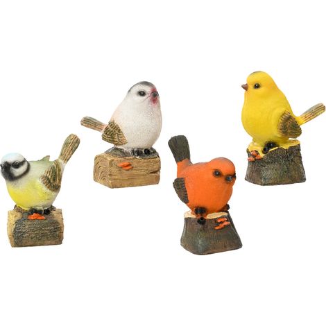 Vogel aus Polyresin, 4 Farben