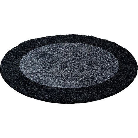 Tapis shaggy contemporain rectangle Ximoz Anthracite Ø 160 (1/5)