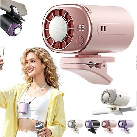 Climatiseur portable pour voiture 2026 avec 199 vitesses de ventilation, rotation à 360°, fixation par clip, affichage LED, chargement USB, pour le bureau (1/5)