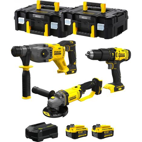 STANLEY FatMax Kit SVK301 (SFMCH900 + SFMCG400 + SFMCD711 + 2 x 4,0 Ah + Ladegerät + 2 x TSTAK II) (1/5)