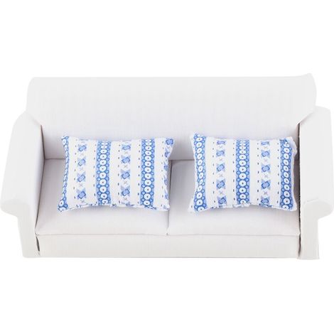 Ensemble de canapé miniature pour maison de poupée à l'échelle 1/12, accessoires de mobilier de salon (canapé 2 places avec coussin) (1/5)