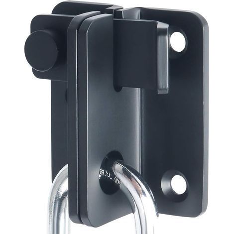 Verrou à levier noir mat en acier inoxydable – Anti-corrosion – Pour portes, fenêtres, placards et portails – Installation facile avec vis incluses (1/5)